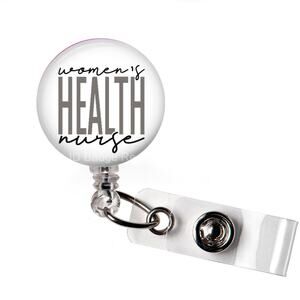 🌸🩺 Women’s Health Nurse Retractable Badge Reel | OB GYN Nurse ID Holder